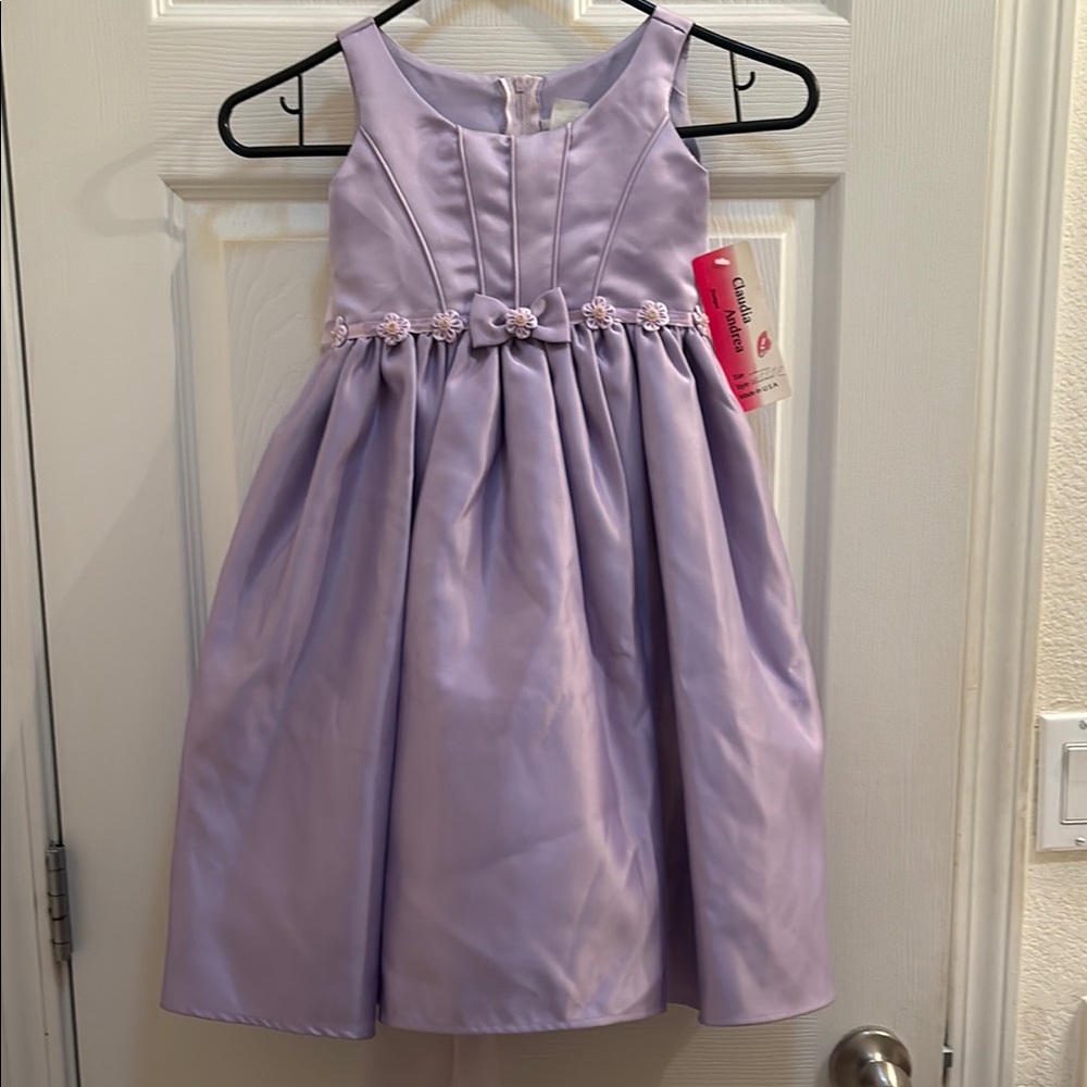 Lavender Sleeveless Kids Dress special occasion, wedding flower girl size T2